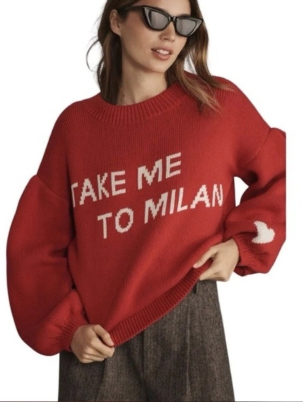 Anthropology MAEVE "Take Me to Milan" Crewneck Sweater, SIZE XS